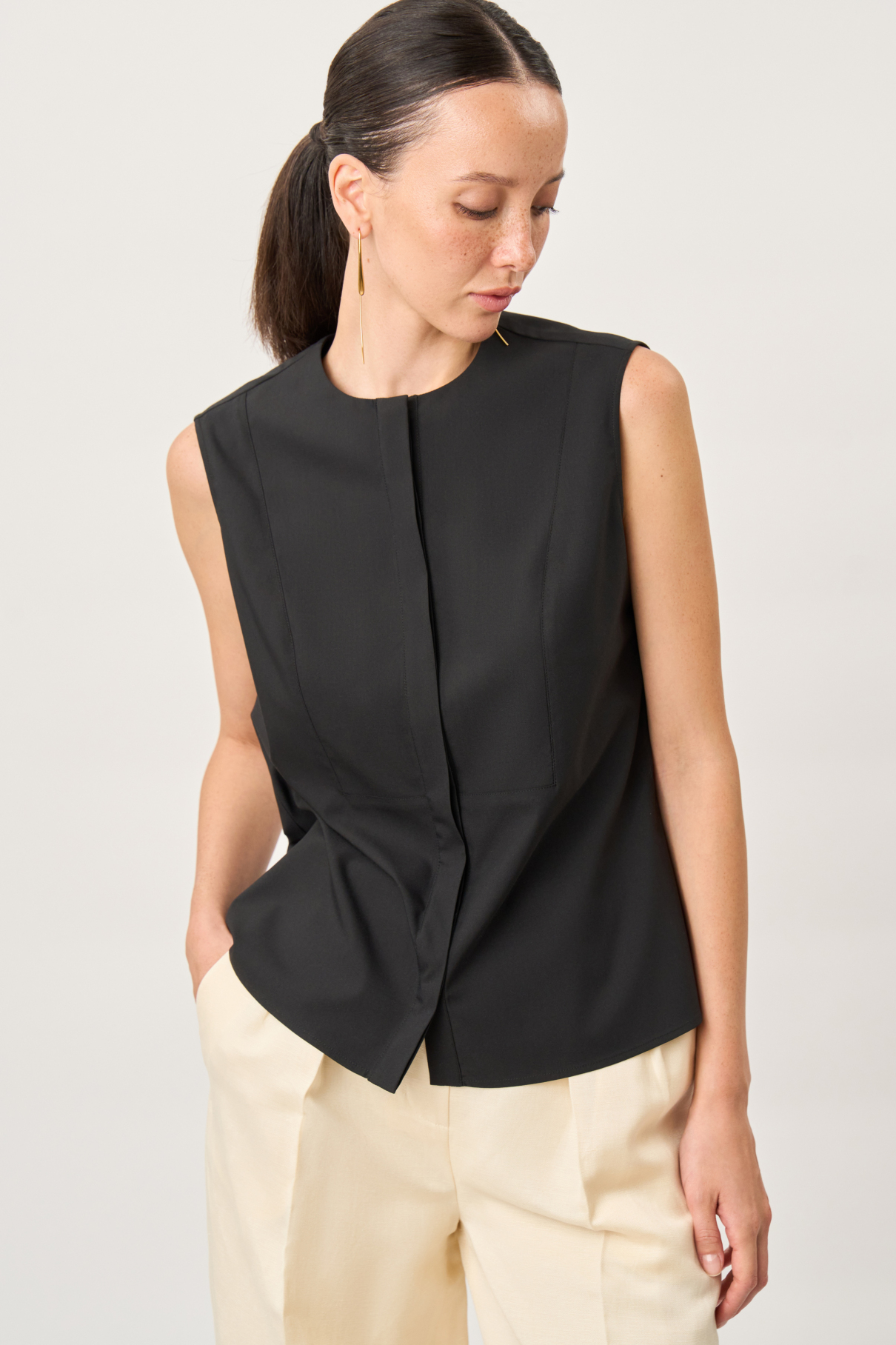 Блузка Fez , черный, арт. FR24SS1BL100W240BL купить в интернет-магазине Блузка Fez , черный, арт. FR24SS1BL100W240BL купить в интернет-магазине